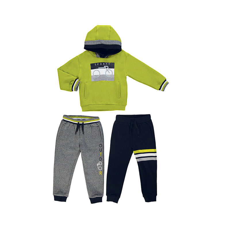 Hooded Tracksuit with 2 Joggers - Biolima
