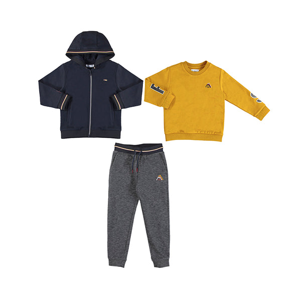 Combined Tracksuit with 2 Top and 1 Bottom - Wheat