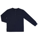 Long Sleeve Henley T-shirt - Deep Blue