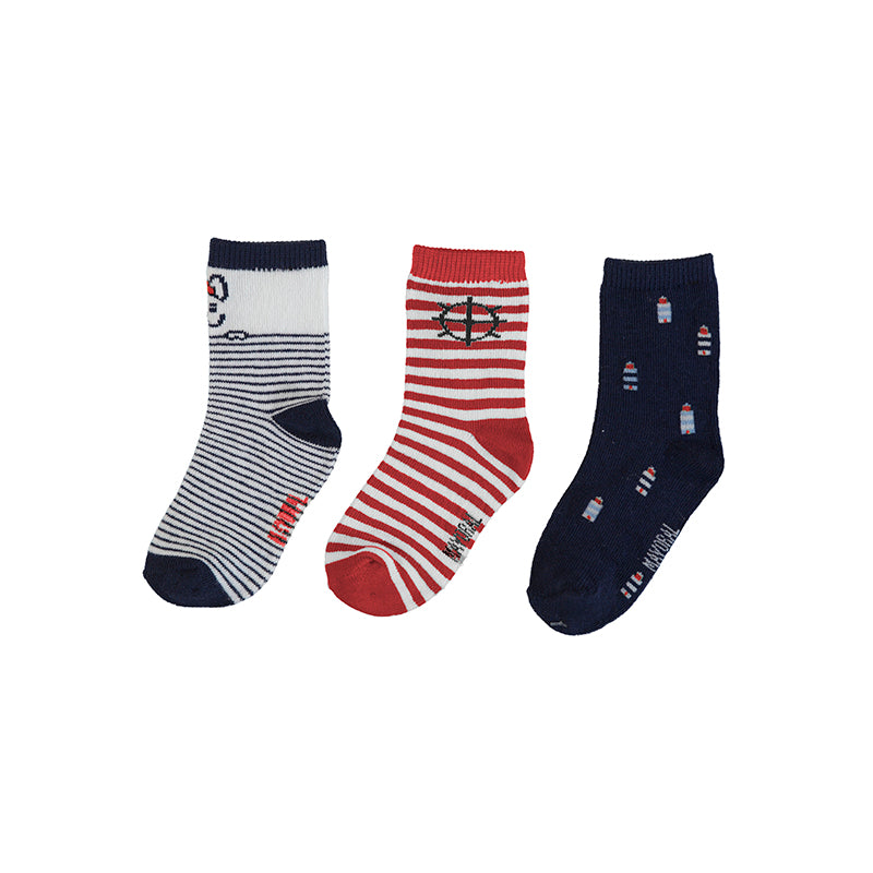 3 Socks Set - Cyber Red