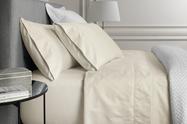 1000TC Cotton Sateen Fitted Sheet - Chalk