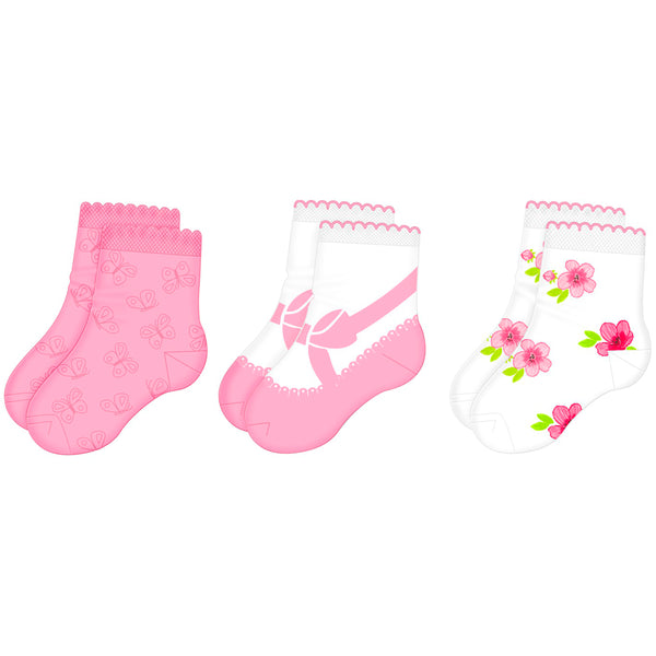 Set 3 Socks - Camellia
