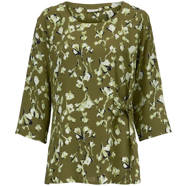 Britt Round Neck Blouse - Lizard