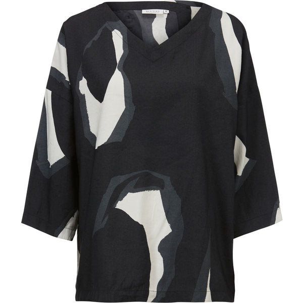 Darleen Print Top - Black