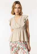 Finesse Short Sleeve Blouse - Birch