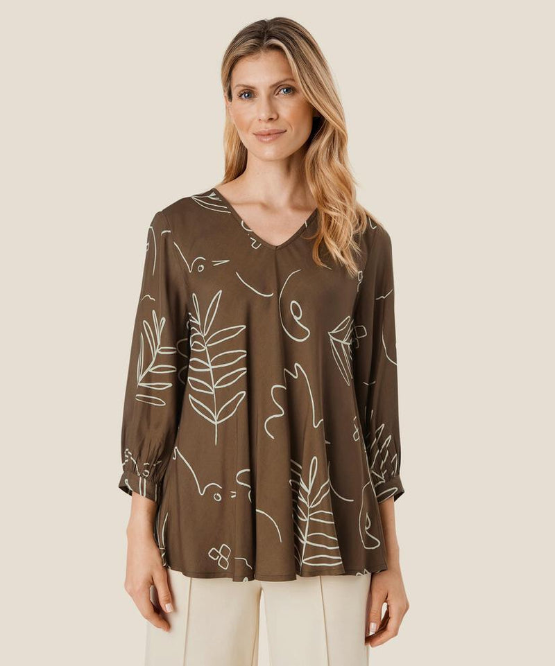 Katasi 3/4 Sleeve Blouse - Crocodile