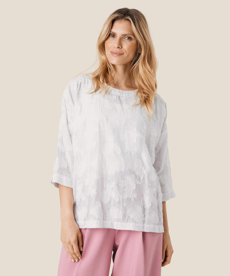 Becca 3/4 Sleeve Top - White