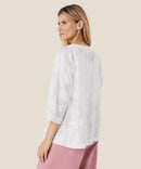 Becca 3/4 Sleeve Top - White
