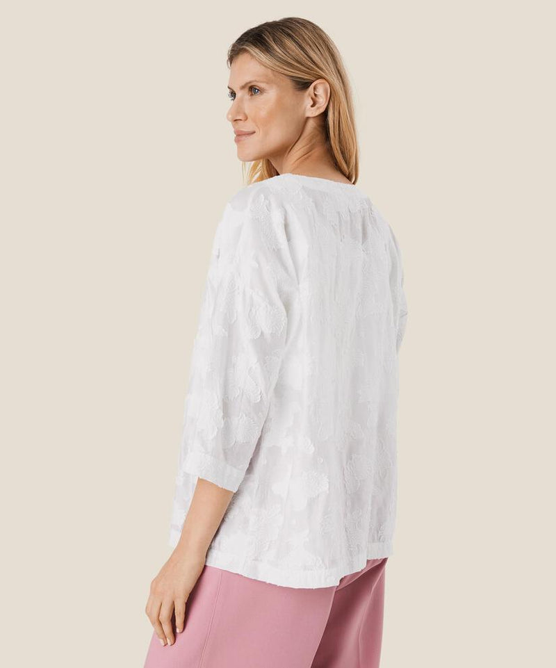 Becca 3/4 Sleeve Top - White