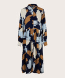 Nejane Long Sleeve Print Dress - Maritime Blue