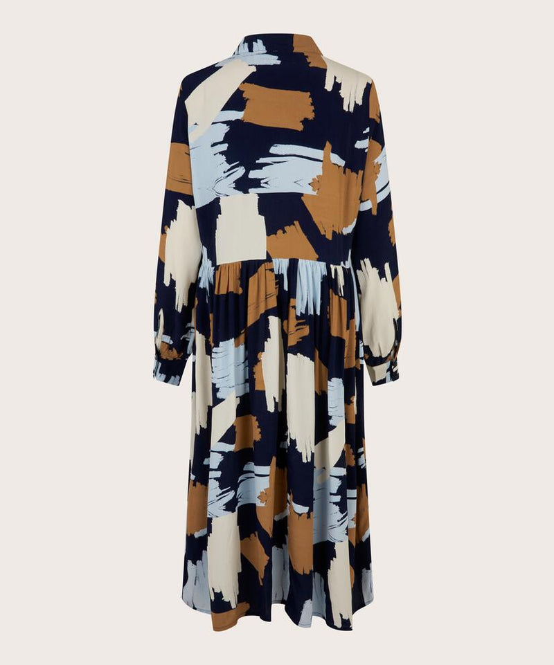 Nejane Long Sleeve Print Dress - Maritime Blue