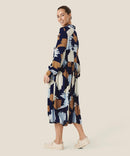 Nejane Long Sleeve Print Dress - Maritime Blue