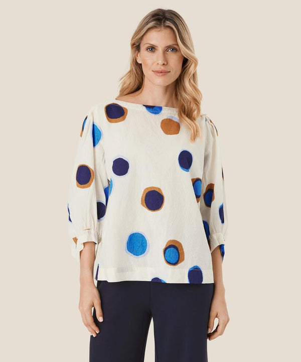 Dyllis 3/4 Sleeve Blouse - Nebulas Blue