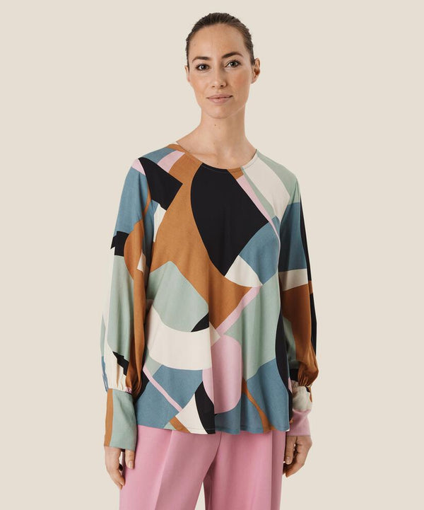 Drisa Long Sleeve Blouse - Goblin Blue