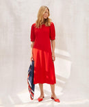 Nalan 3/4 Sleeve Dress - Goji Berry