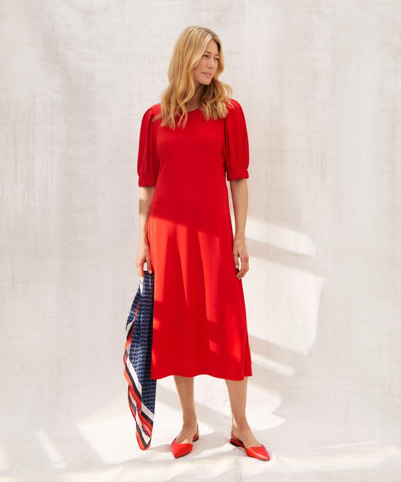 Nalan 3/4 Sleeve Dress - Goji Berry