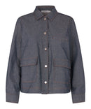 Janila Long Sleeve Button Jacket - Dark Denim