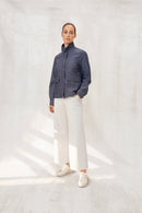 Janila Long Sleeve Button Jacket - Dark Denim