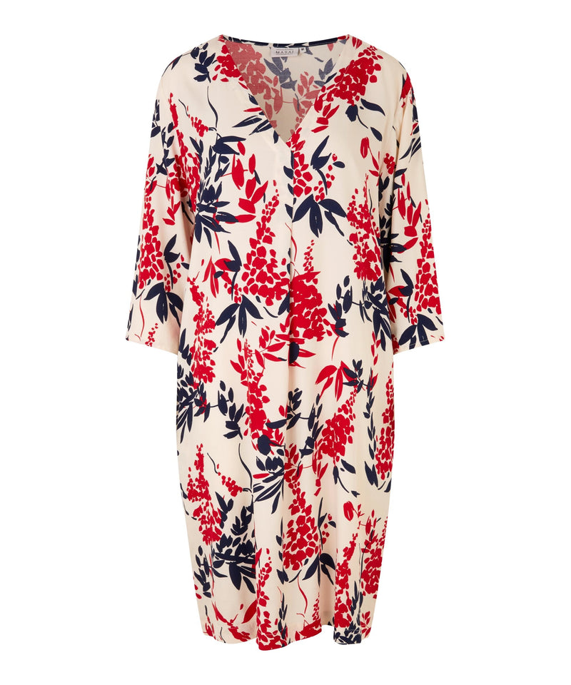Nodetta 3/4 Sleeve Print Dress - Whitecap