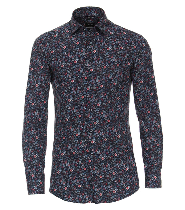 Long Sleeve Print Shirt - Blue