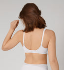 Modern Lace + Cotton Wired Bra - White