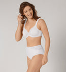 Modern Lace + Cotton Wired Bra - White
