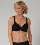 Modern Lace + Cotton Wired Bra - Black