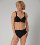 Modern Lace + Cotton Wired Bra - Black