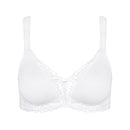 Modern Lace + Cotton Non-Wired Bra - White