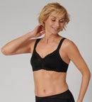 Modern Lace + Cotton Non-Wired Bra - Black