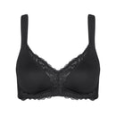 Modern Lace + Cotton Non-Wired Bra - Black