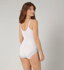 Modern Lace + Cotton Bodysuit - White