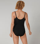 Modern Lace + Cotton Bodysuit - Black