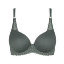 Aura Spotlight Underwired Half Cup Padded Bra - Smoky Green