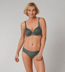 Aura Spotlight Underwired Half Cup Padded Bra - Smoky Green