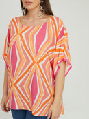 PRINT TOP - Orange