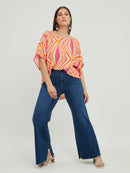 PRINT TOP - Orange