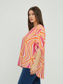 PRINT TOP - Orange