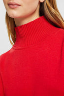 Wool Blend Dress - Dark Red