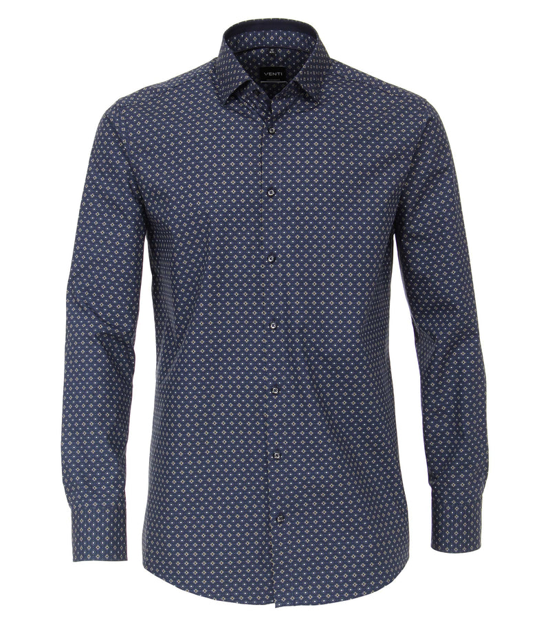 Print Button Down City Shirt - Blue