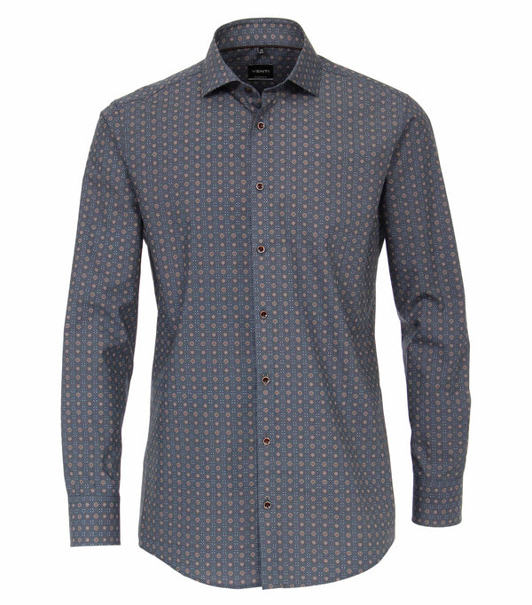 Print Cut Away City Shirt - Blue