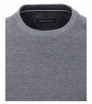 Patterned Crew Neck Jumper - Night Blue