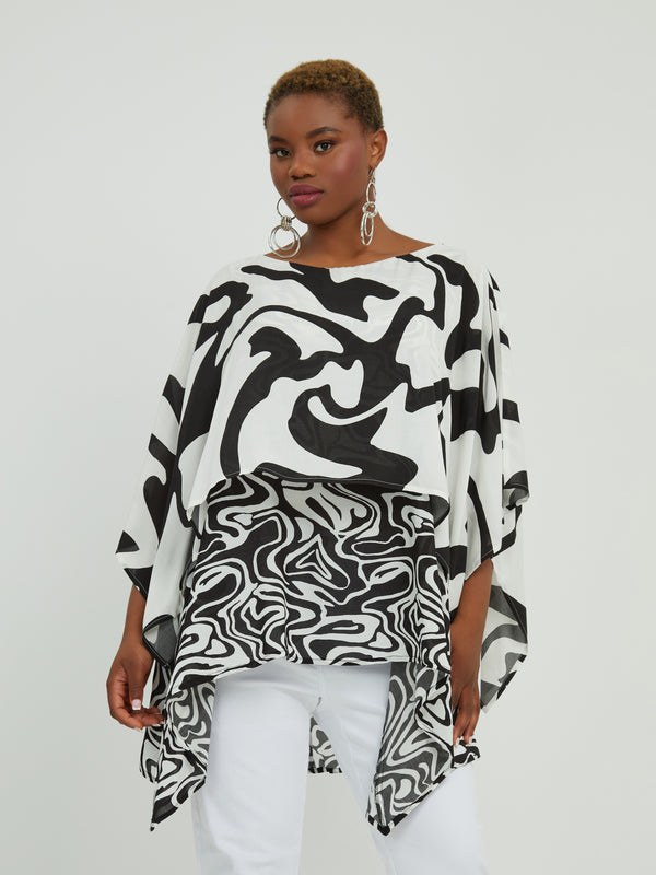 LAYERED BLACK/WHITE TOP - White/black