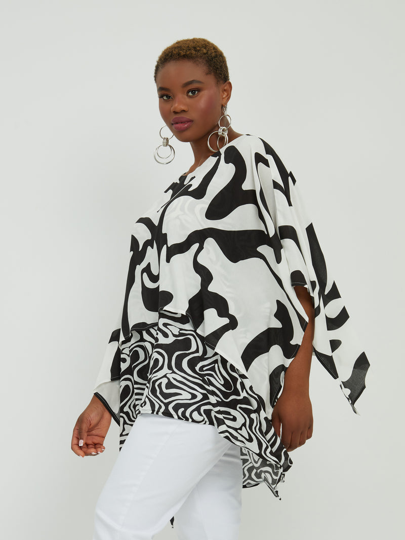 LAYERED BLACK/WHITE TOP - White/black