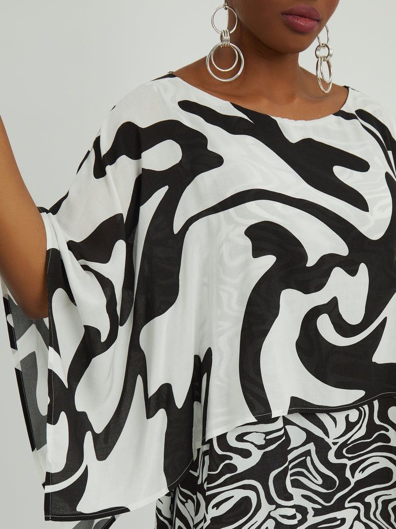LAYERED BLACK/WHITE TOP - White/black