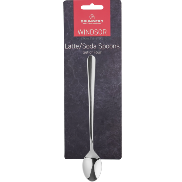 Set 4 Latte Spoons Windsor Carded