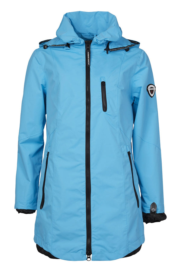 Hooded Showerproof Coat - Pacific Blue
