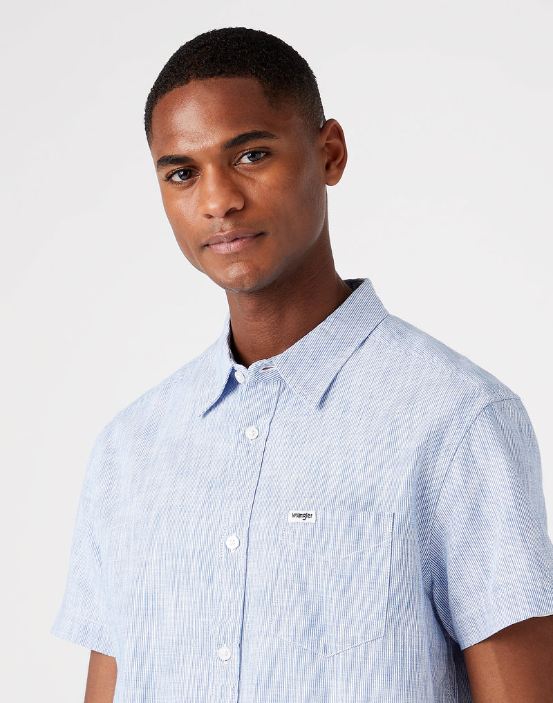 1 Pocket Short Sleeve Shirt - Nautical Blue