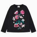 Embroidered Long Sleeve Top - Black