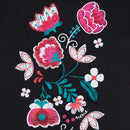 Embroidered Long Sleeve Top - Black